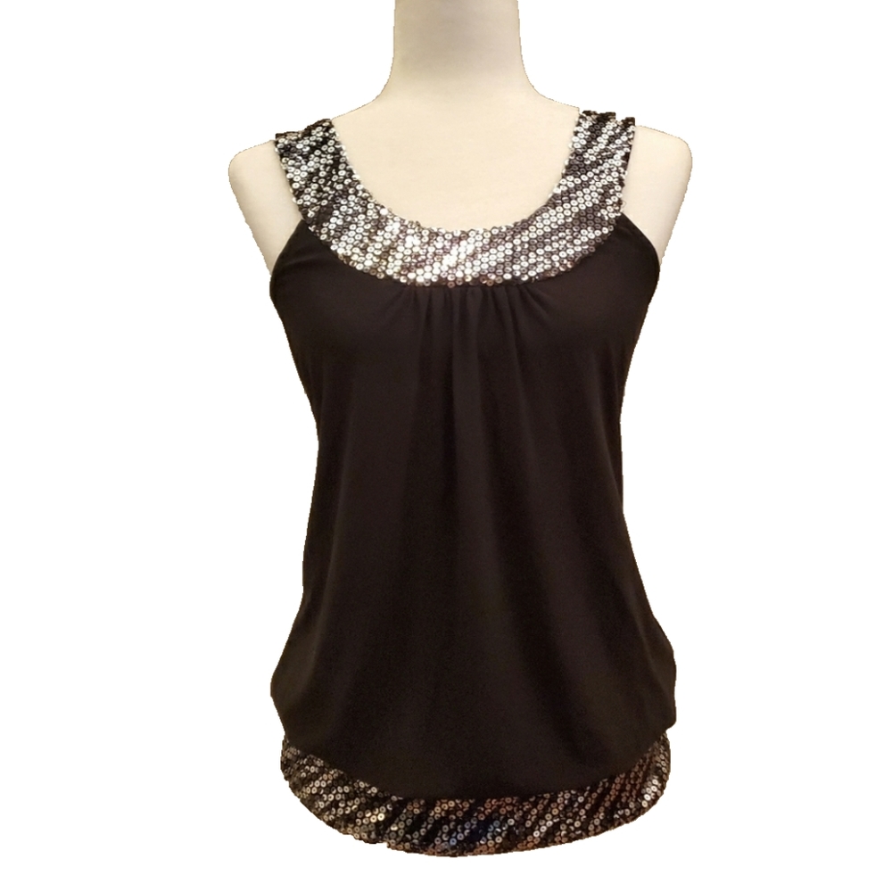 Sequin black top